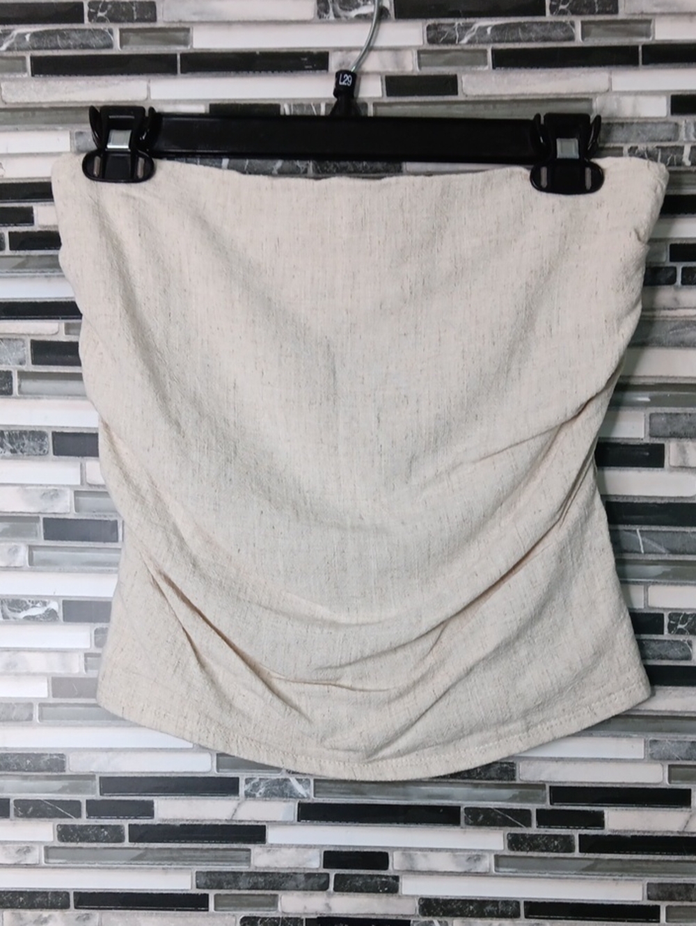 NWT Sandy Shores Linen Tube Top Natural Size S Beach Vibes Simple Romantic
